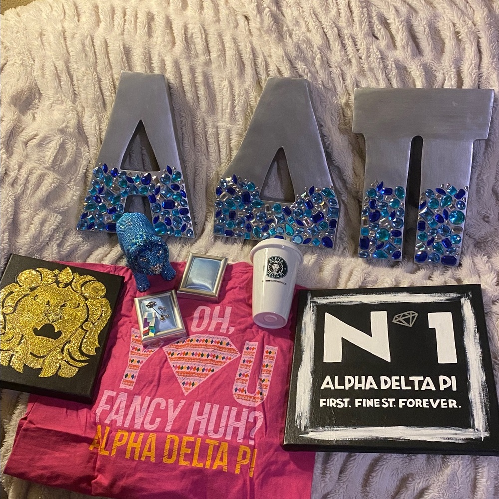 Designer inspired Alpha Delta Pi Sorority Sister Decor Gift Set